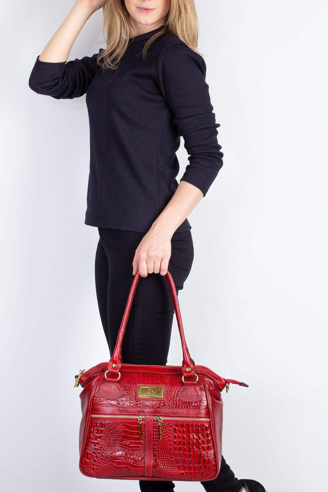 Bolsa de couro croco Luana - Enluaze