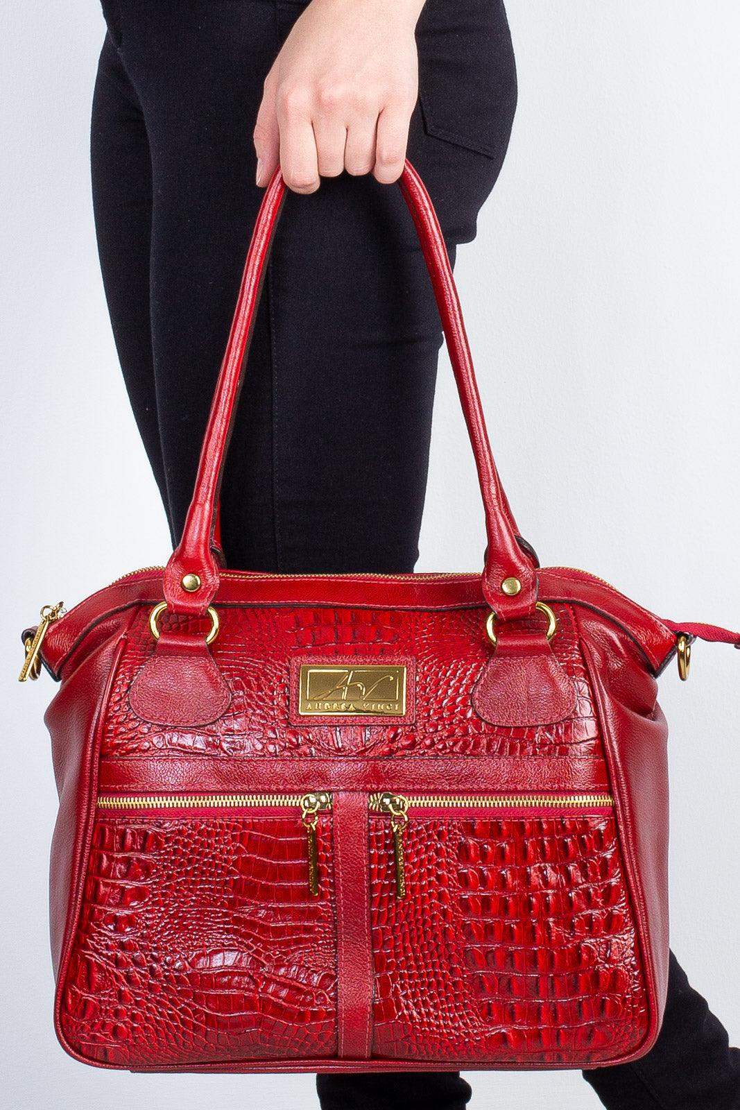 Bolsa de couro croco Luana - Enluaze