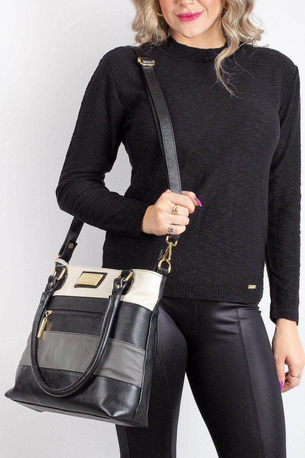 Bolsa de ombro em couro Alice - Enluaze