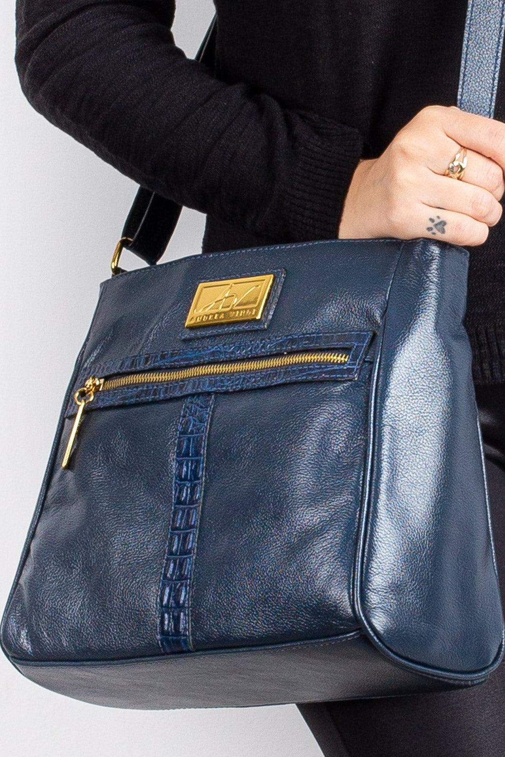 Bolsa tiracolo de couro liso Milena - Enluaze