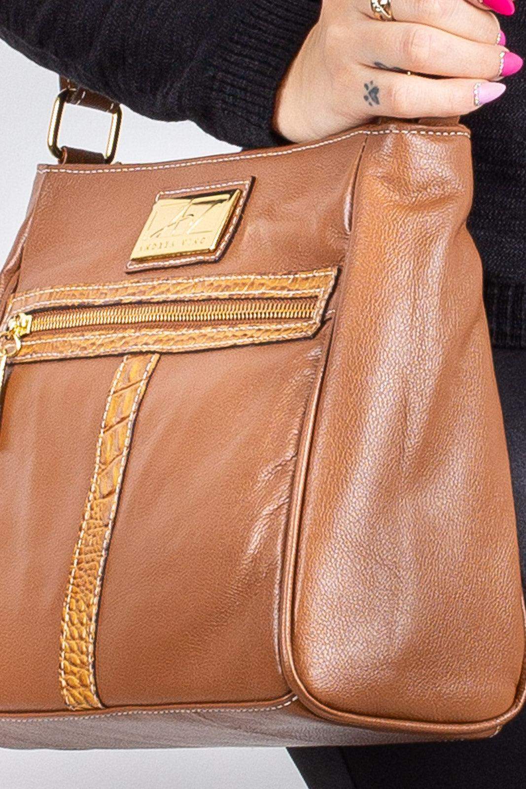 Bolsa tiracolo de couro liso Milena - Enluaze