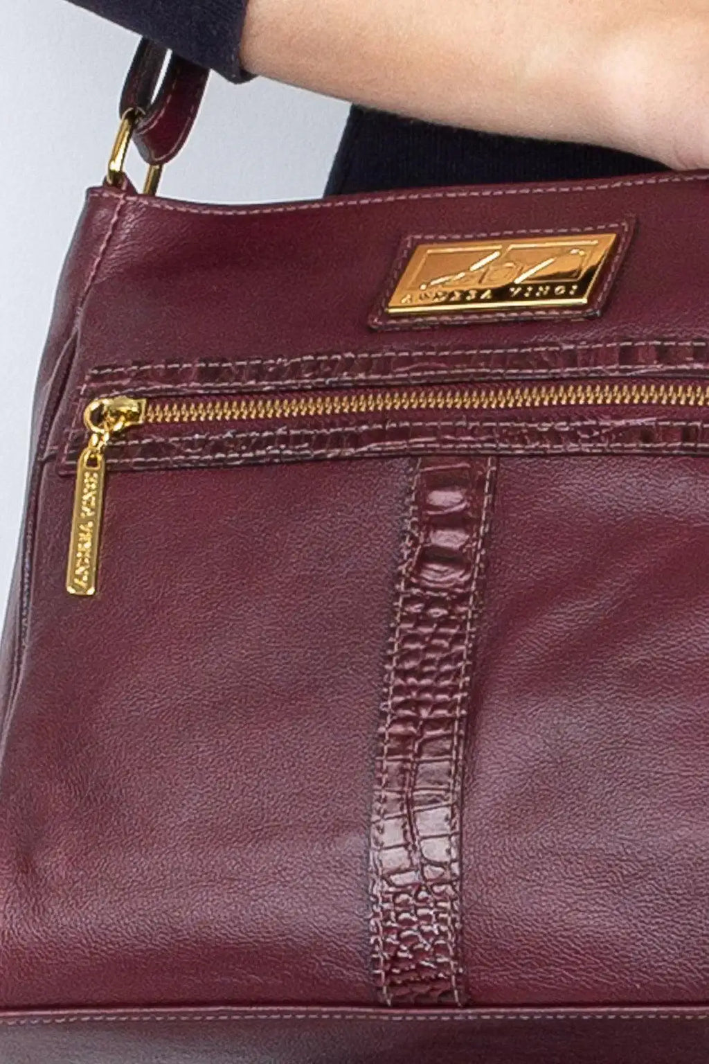 Bolsa tiracolo de couro liso Milena - Enluaze