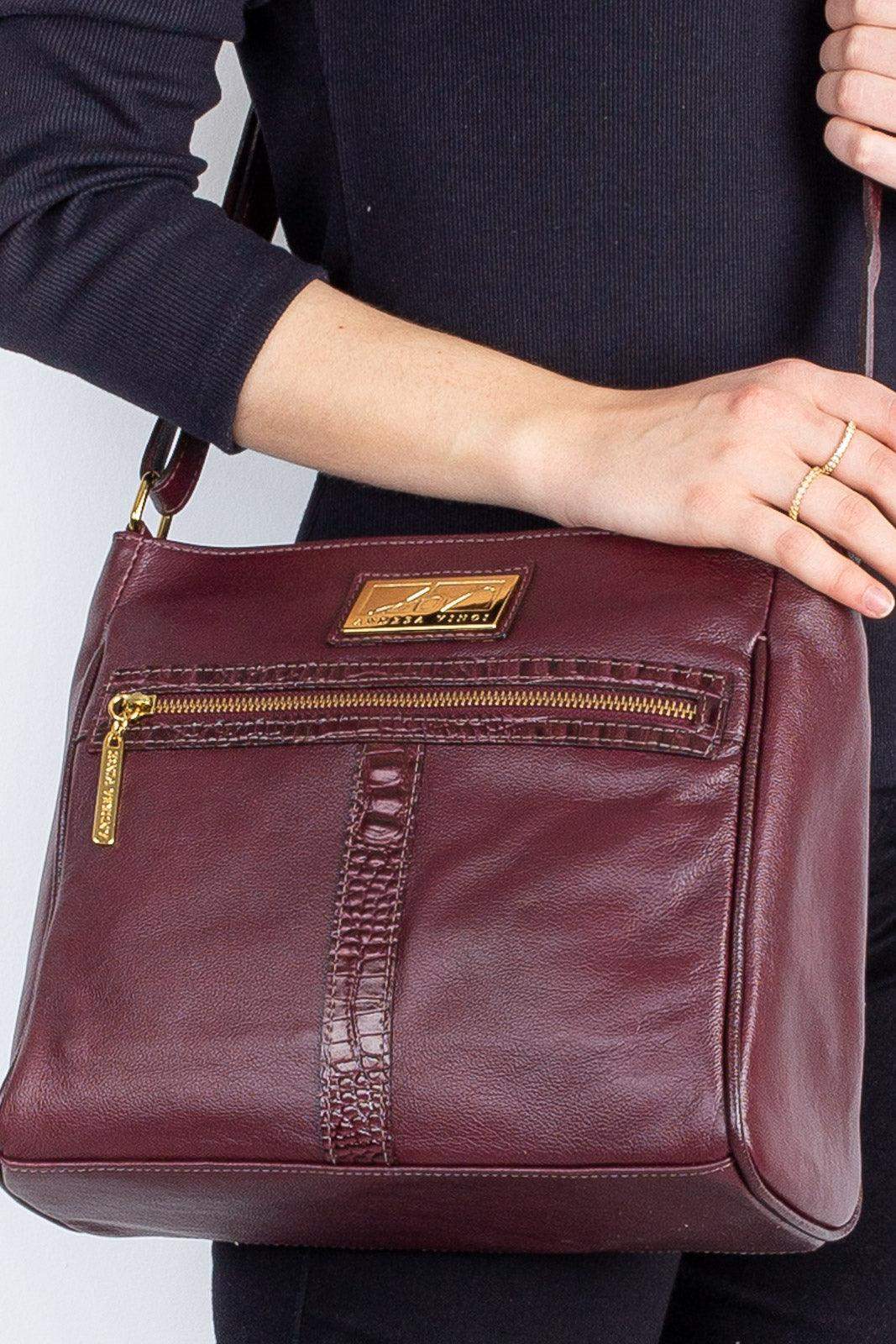 Bolsa tiracolo de couro liso Milena - Enluaze