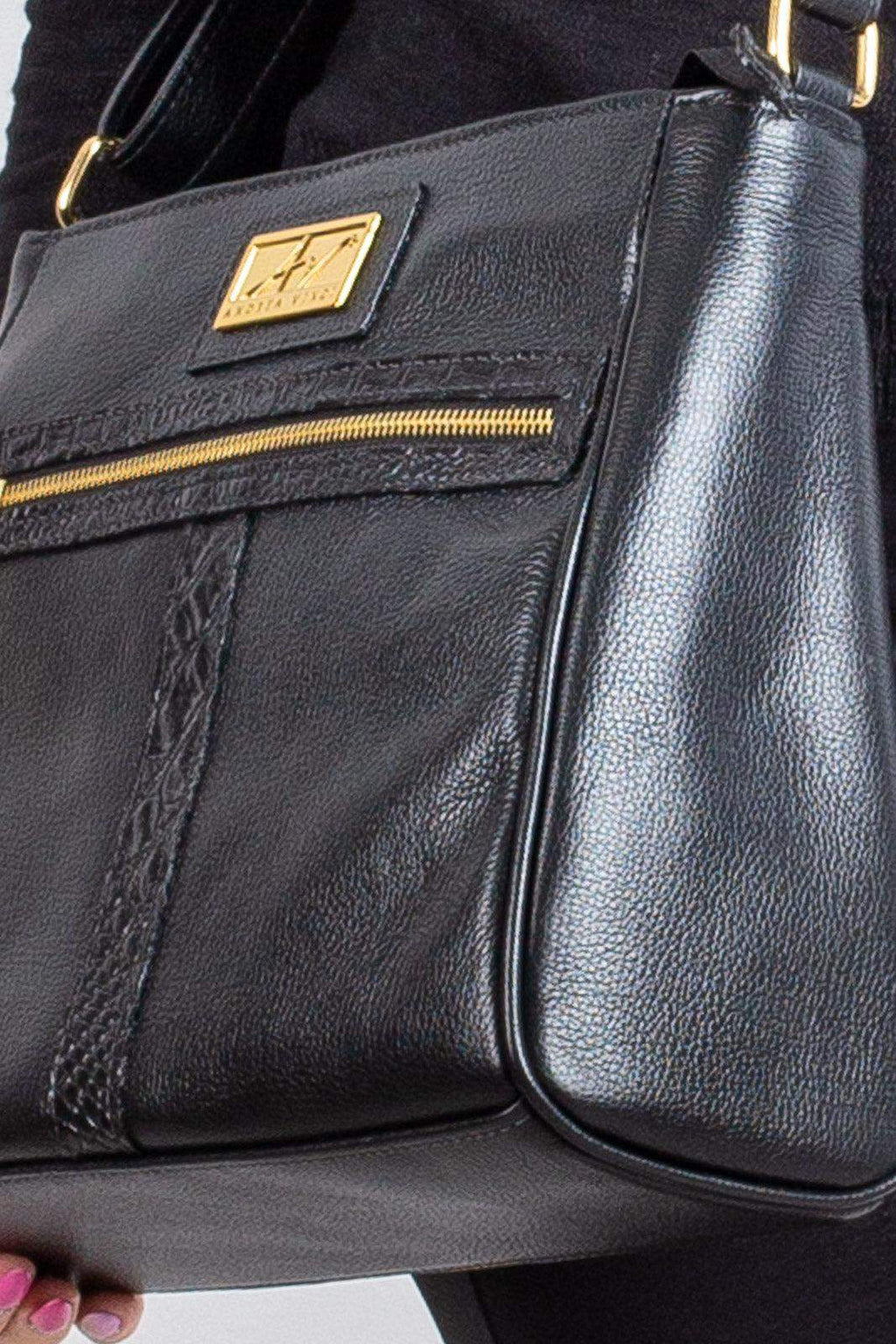 Bolsa tiracolo de couro liso Milena - Enluaze