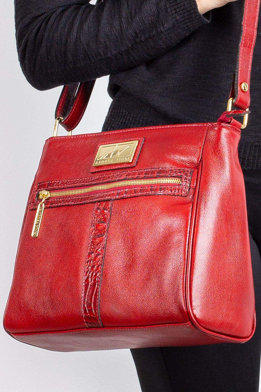 Bolsa tiracolo de couro liso Milena - Enluaze