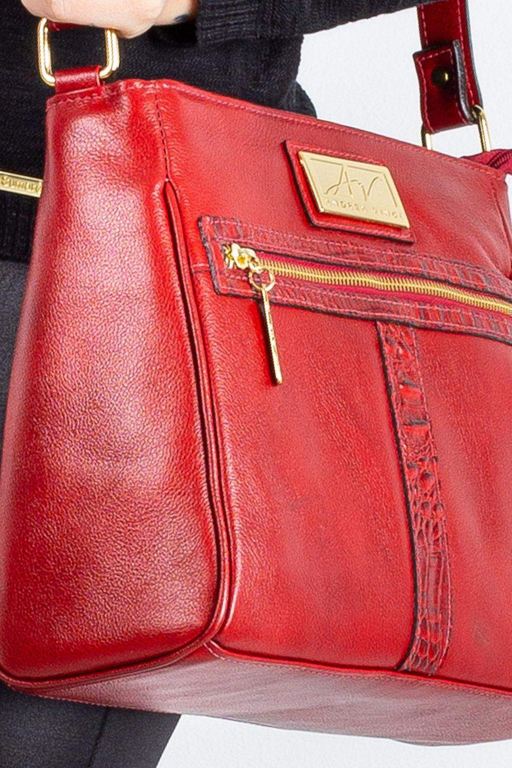 Bolsa tiracolo de couro liso Milena - Enluaze