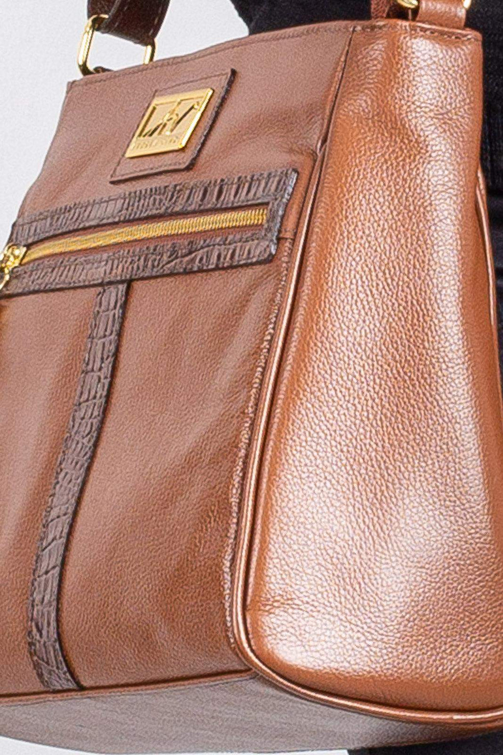 Bolsa tiracolo de couro liso Milena - Enluaze