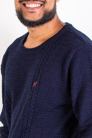 Suéter de malha masculino trançado 564111 - Enluaze