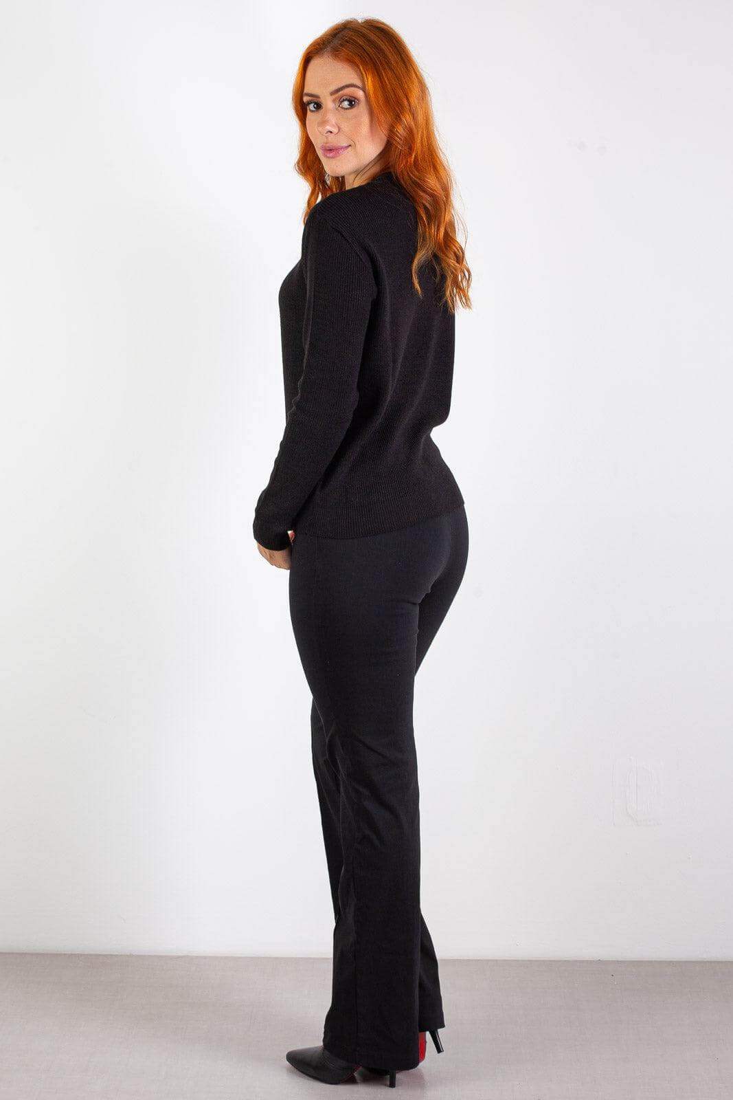 Básica de malha canelada gola redonda 60005 - Enluaze