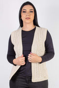 Colete de malha feminino com tranças 60006 - Enluaze