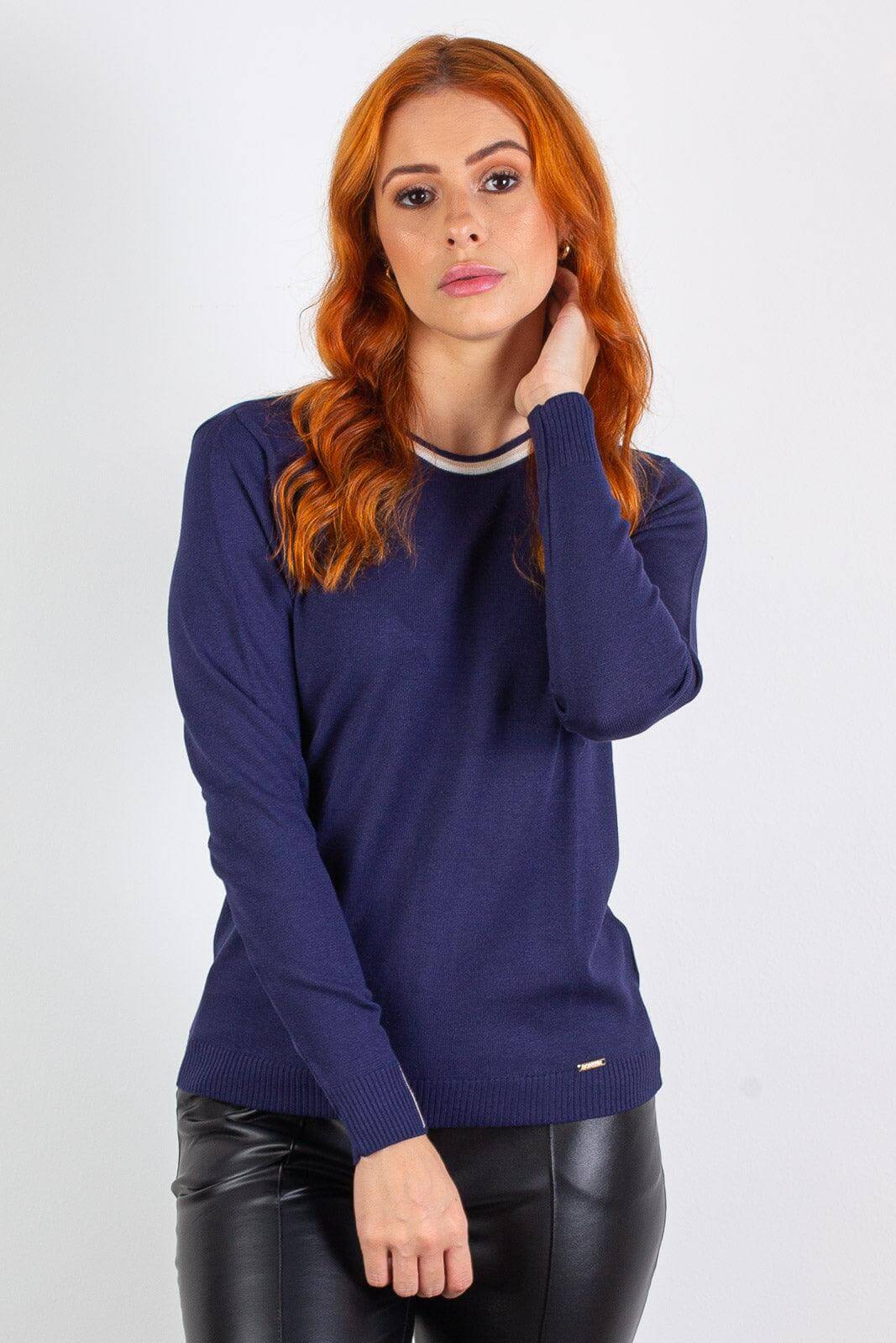 Blusa de malha manga longa 60007 - Enluaze