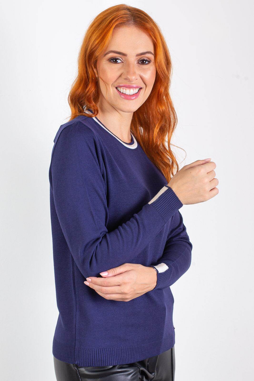 Blusa de malha manga longa 60007 - Enluaze