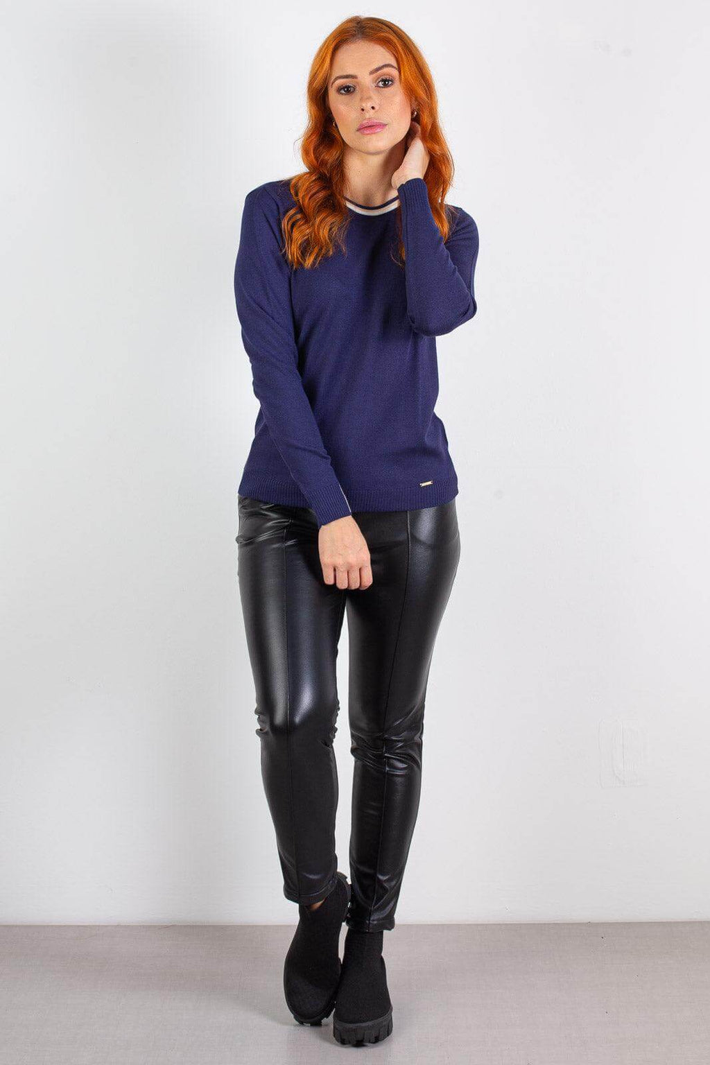 Blusa de malha manga longa 60007 - Enluaze