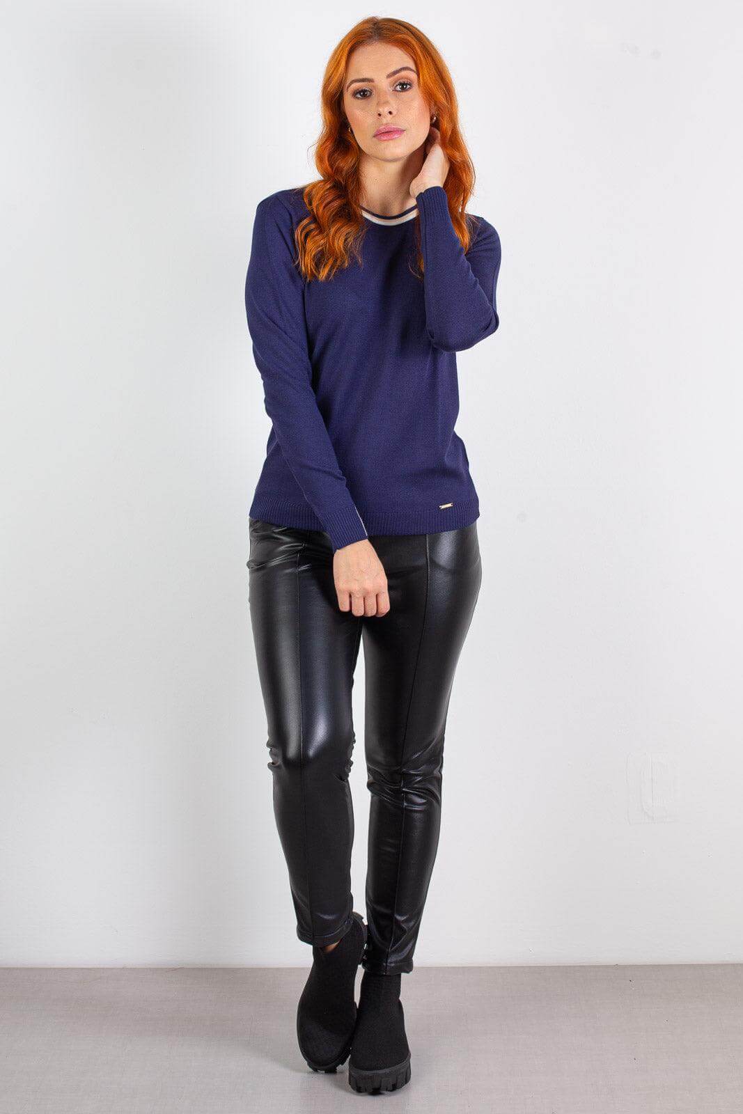 Blusa de malha manga longa 60007 - Enluaze