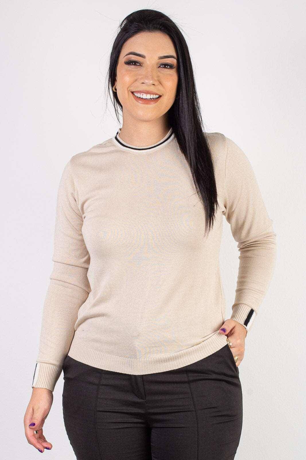 Blusa de malha manga longa 60007 - Enluaze