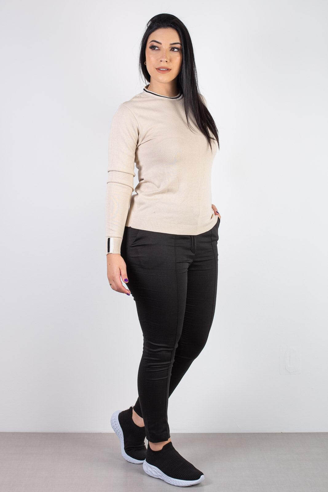 Blusa de malha manga longa 60007 - Enluaze