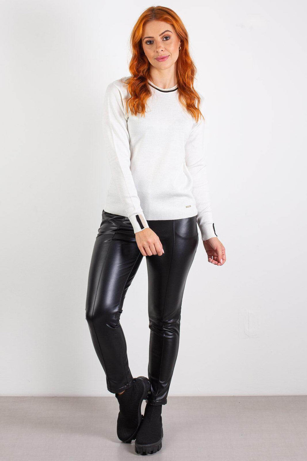 Blusa de malha manga longa 60007 - Enluaze