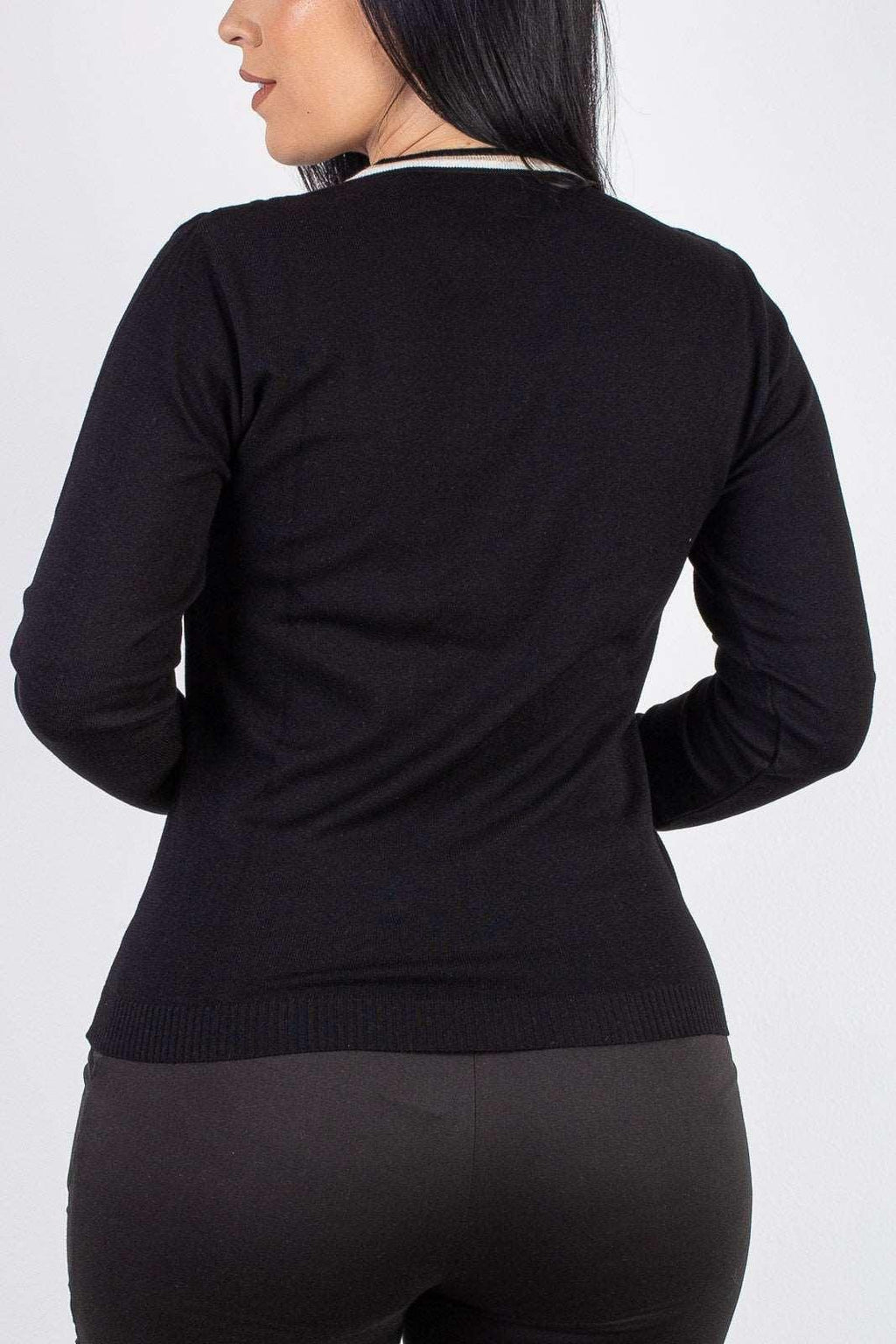 Blusa de malha manga longa 60007 - Enluaze