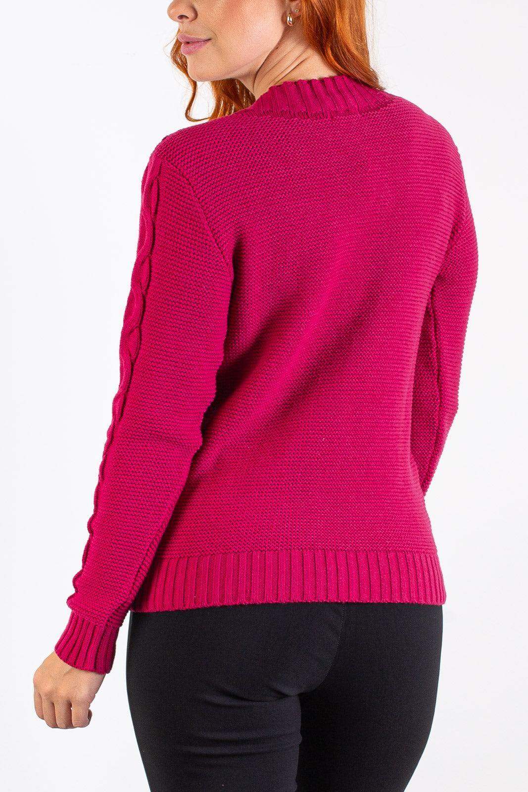 Blusão de tricô feminino com tranças 60008 - Enluaze