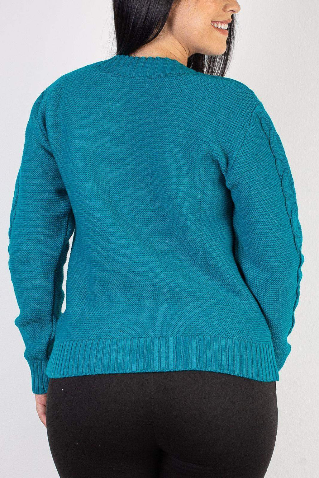 Blusão de tricô feminino com tranças 60008 - Enluaze