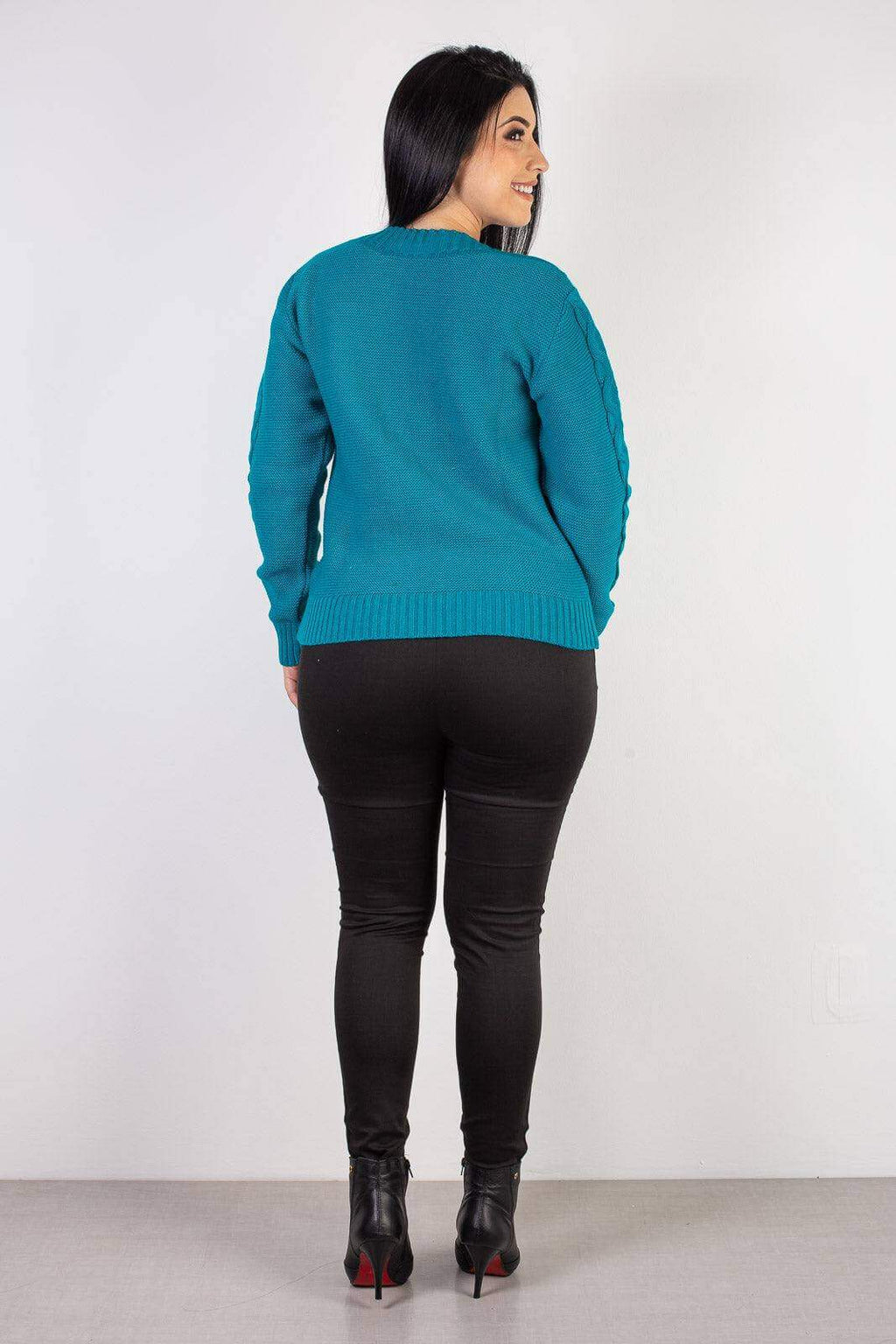 Blusão de tricô feminino com tranças 60008 - Enluaze