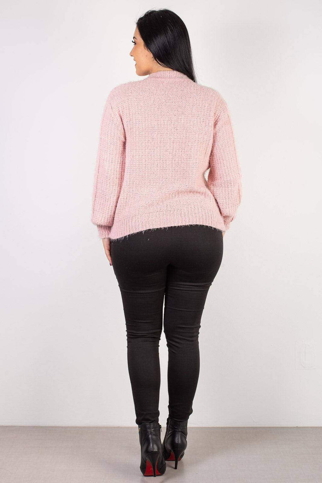 Blusão de tricô feminino gola redonda 60010 - Enluaze