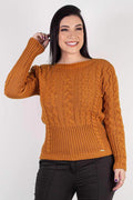 Blusa feminina de tricô gola canoa 60016 - Enluaze
