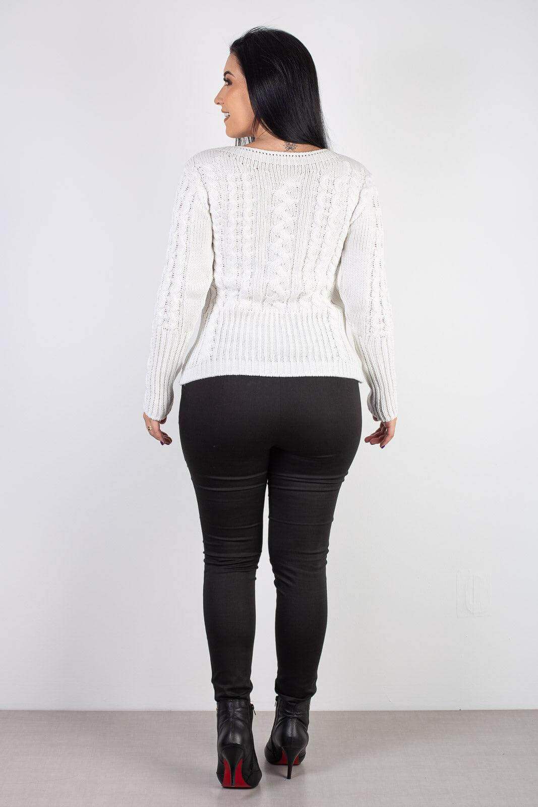 Blusa feminina de tricô gola canoa 60016 - Enluaze