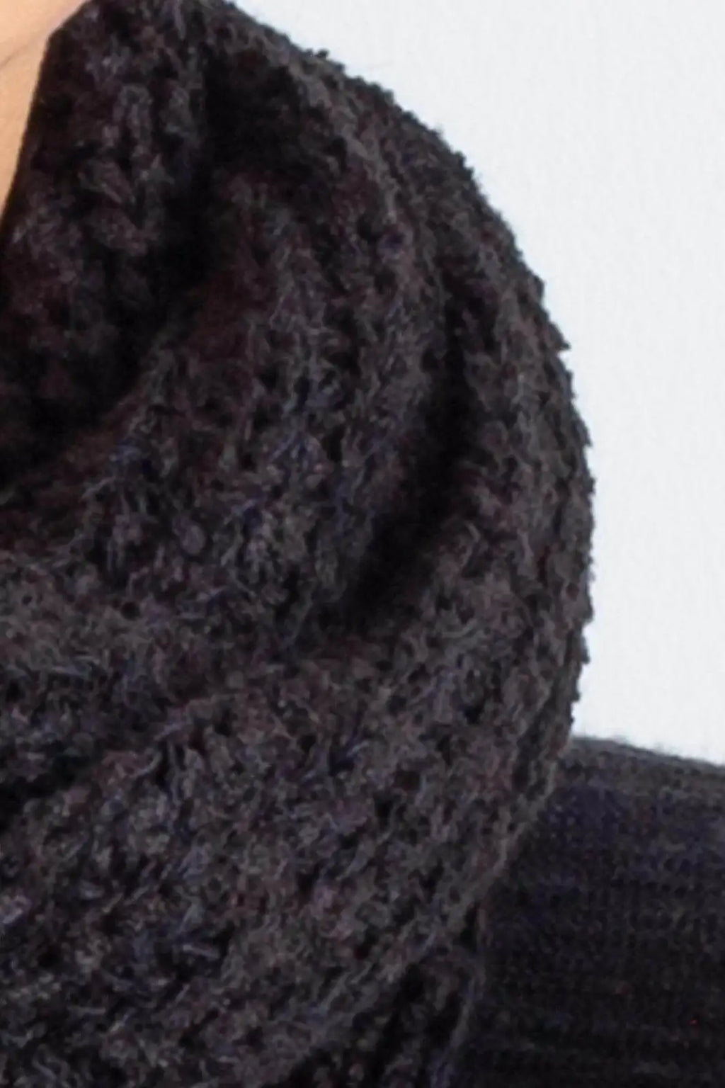 Gola cachecol fechado infinito feminino de tricô 60017 - Enluaze