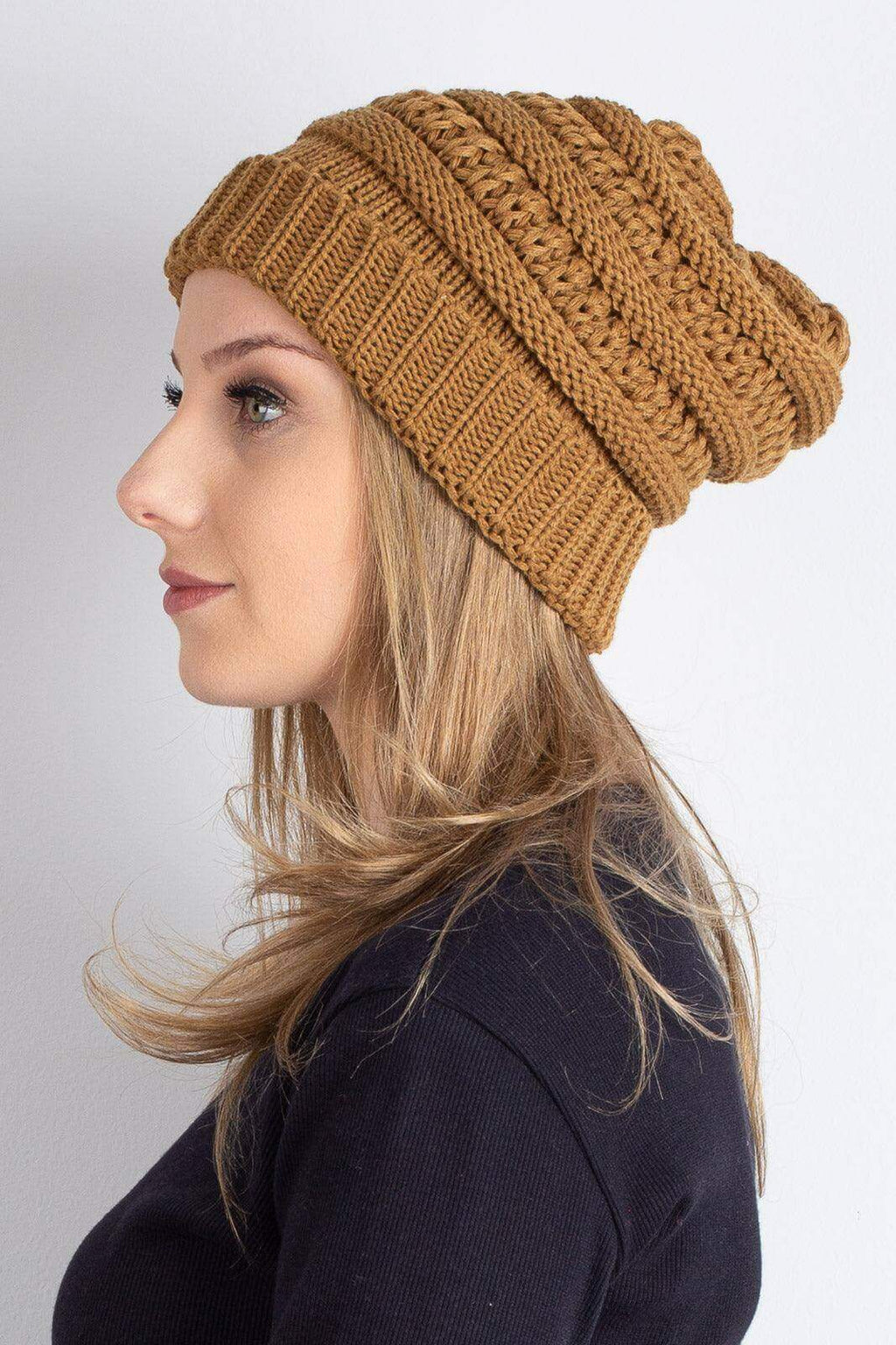 Gorro de tricô inverno feminino 60018 - Enluaze