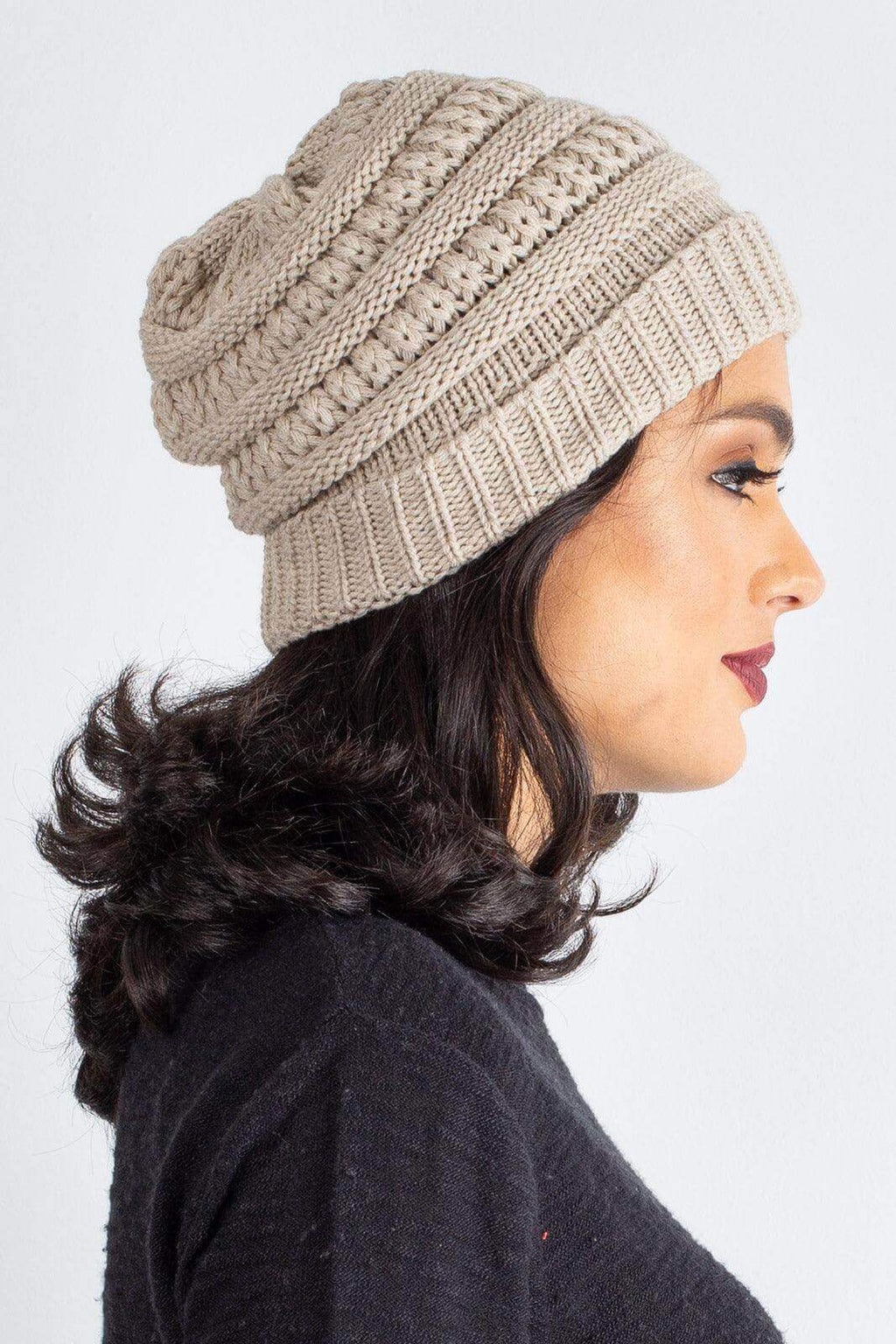 Gorro de tricô inverno feminino 60018 - Enluaze