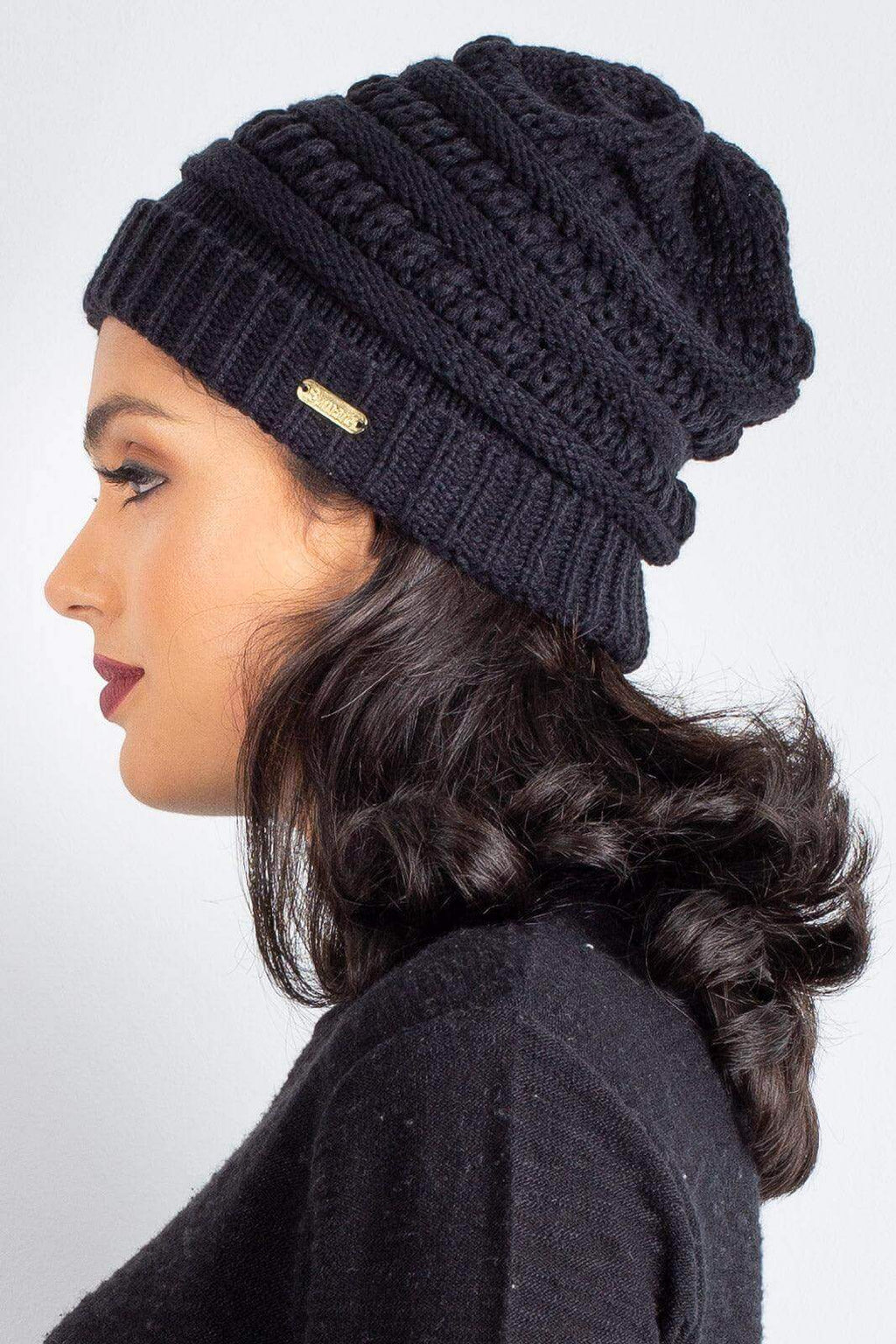 Gorro de tricô inverno feminino 60018 - Enluaze