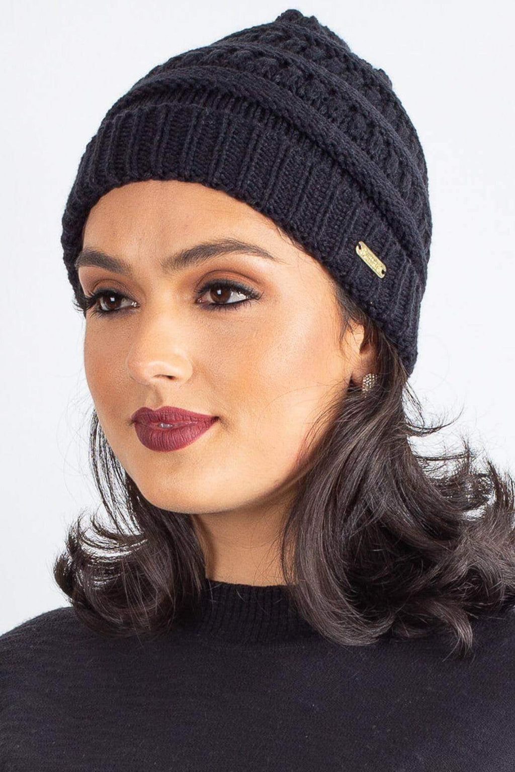 Gorro de tricô inverno feminino 60018 - Enluaze