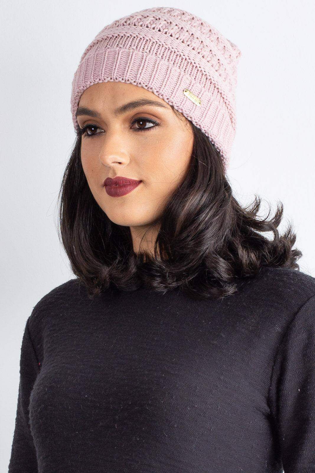 Gorro de tricô inverno feminino 60018 - Enluaze