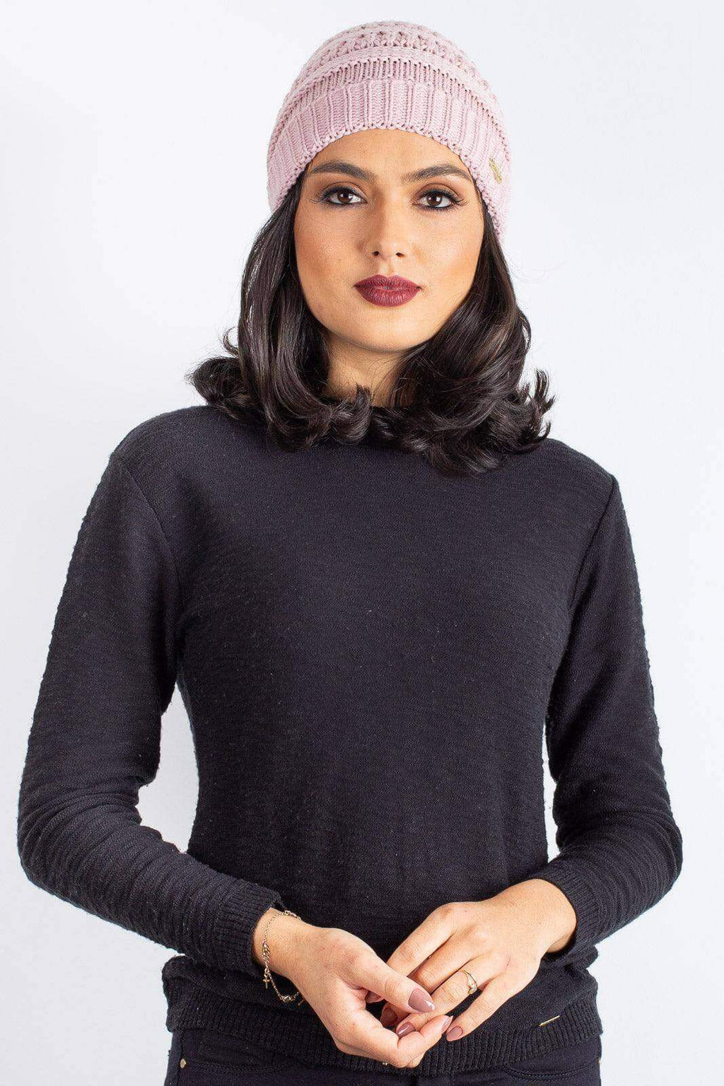 Gorro de tricô inverno feminino 60018 - Enluaze