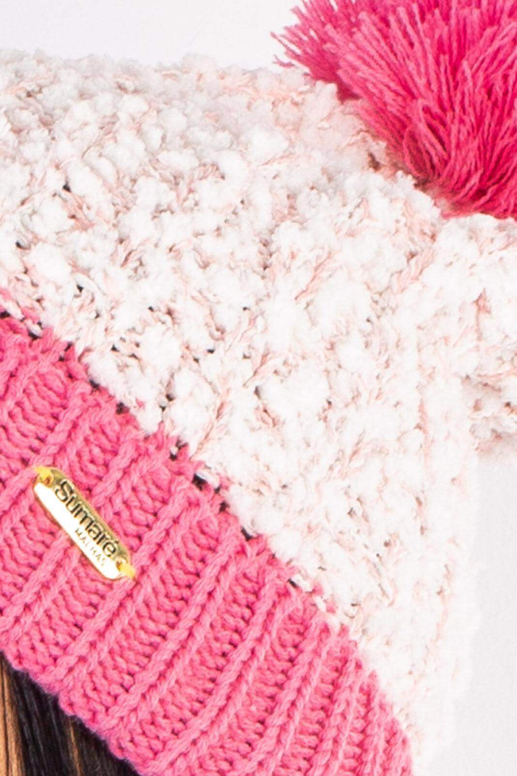 Gorro feminino de tricô inverno com pompom 60020 - Enluaze