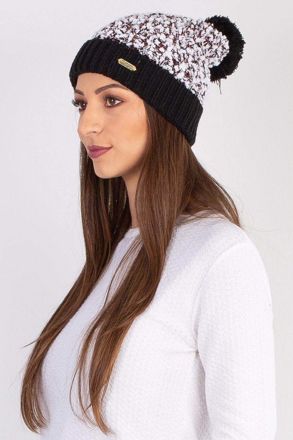 Gorro feminino de tricô inverno com pompom 60020 - Enluaze