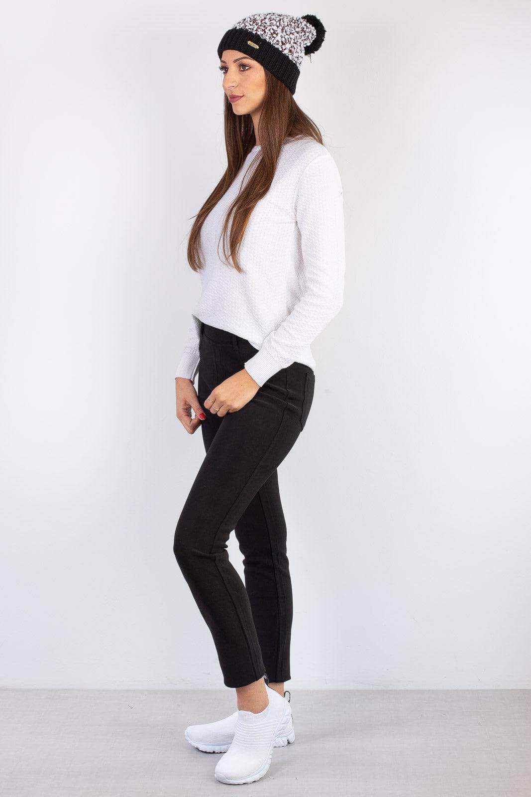 Gorro feminino de tricô inverno com pompom 60020 - Enluaze