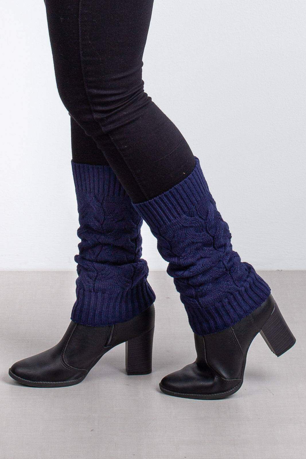 Polaina feminina de malha tricô para inverno - Enluaze