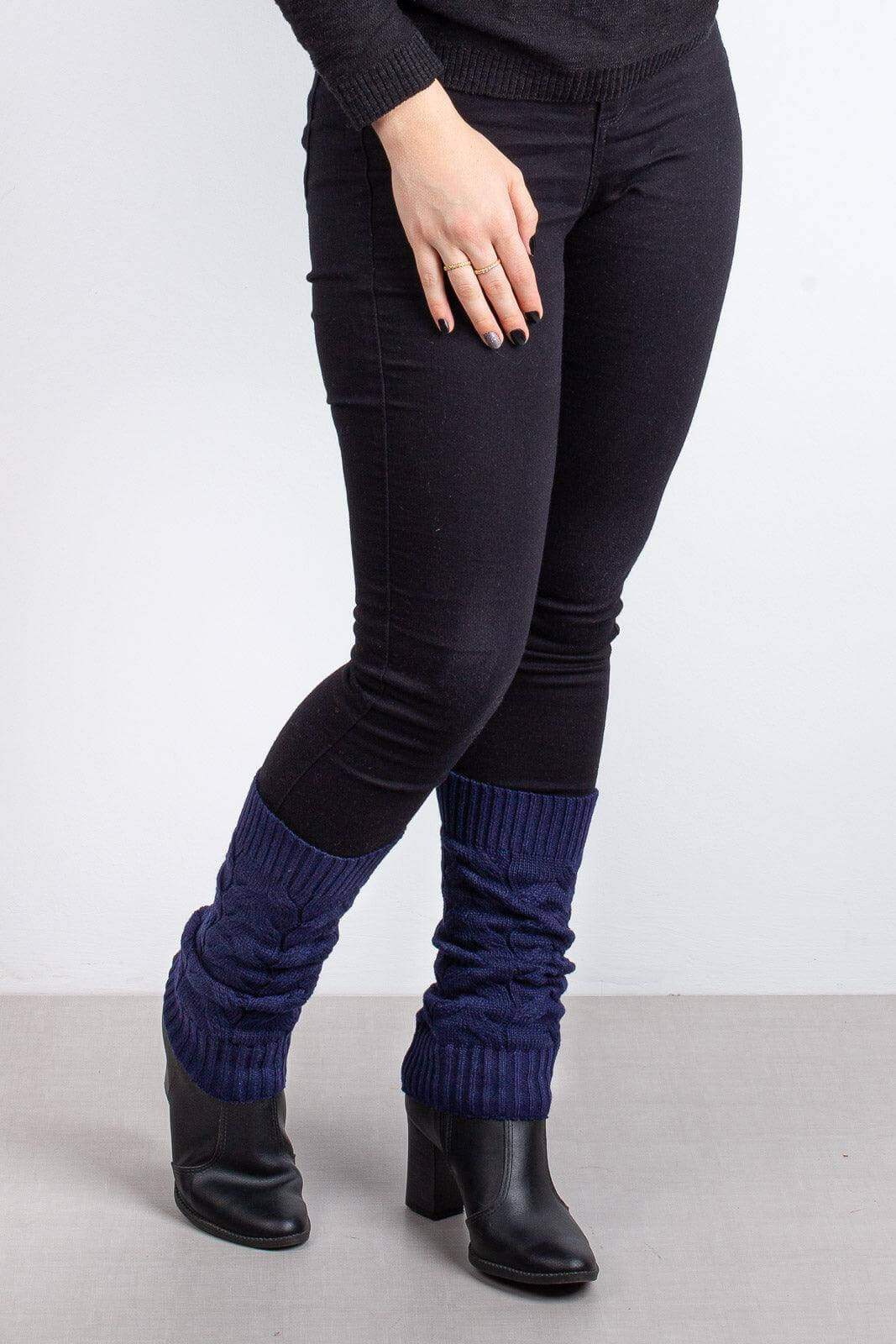 Polaina feminina de malha tricô para inverno - Enluaze