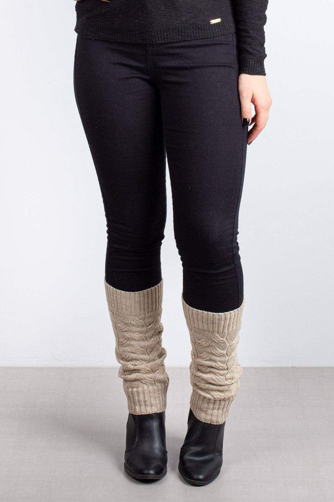 Polaina feminina de malha tricô para inverno - Enluaze