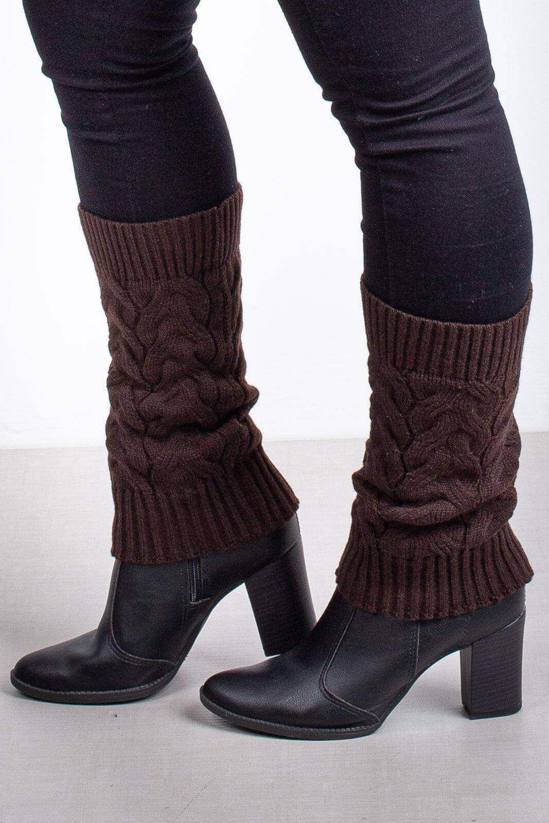 Polaina feminina de malha tricô para inverno - Enluaze