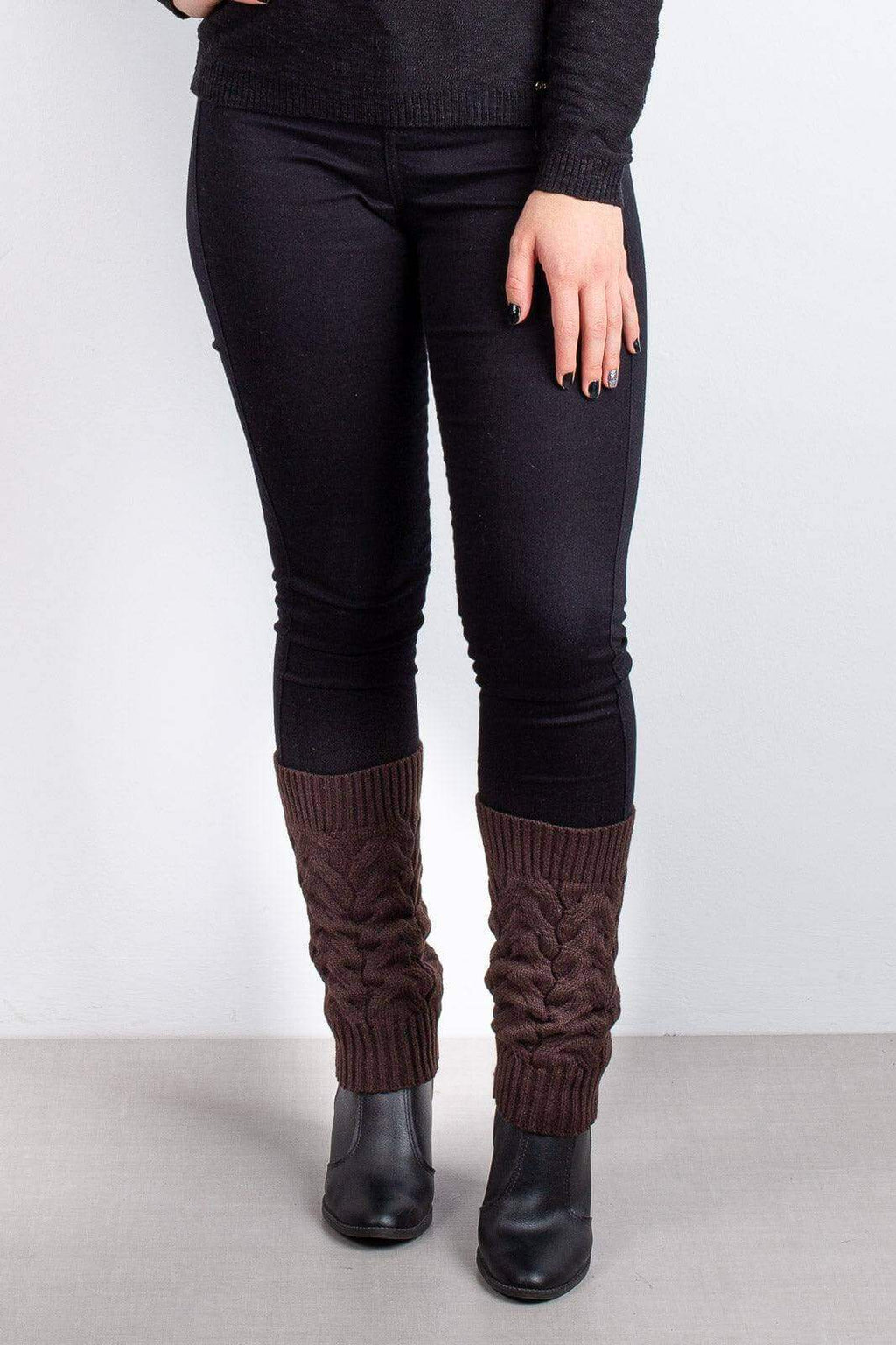 Polaina feminina de malha tricô para inverno - Enluaze