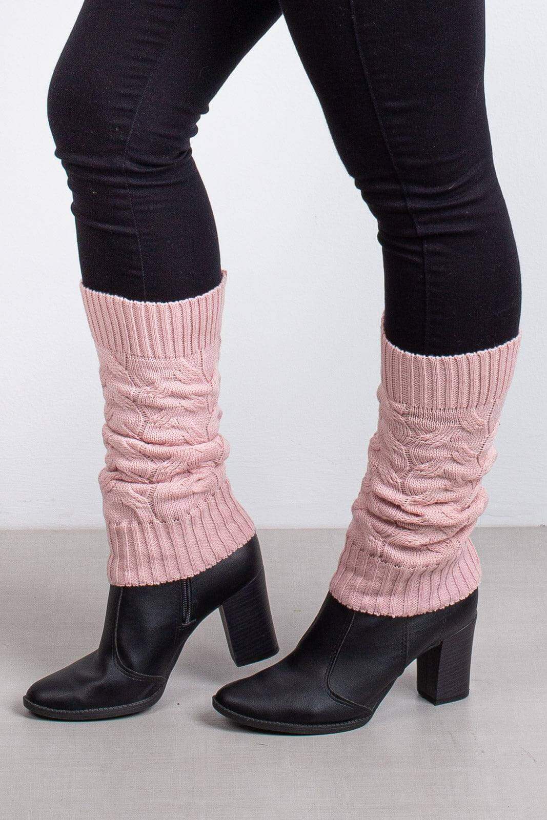 Polaina feminina de malha tricô para inverno - Enluaze