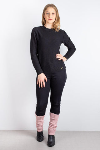 Polaina feminina de malha tricô para inverno - Enluaze