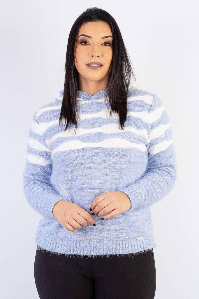 Blusa feminina de malha com capuz 60026