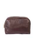 Necessaire de couro liso Dara 14x18x9cm - Enluaze