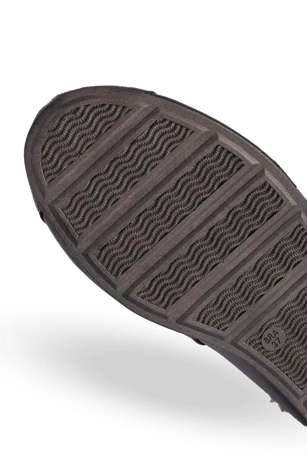 Sapatilha pantufa em couro unissex forrada com pelo 6103 - Enluaze