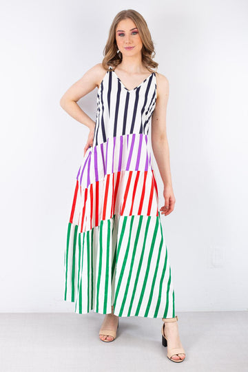 Vestido longo colorido 64033 - Enluaze - Acessórios em Couro e Malhas