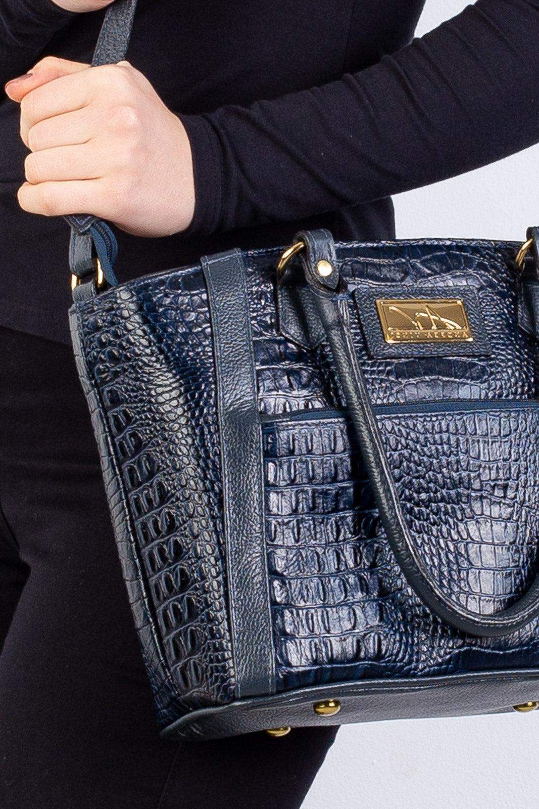 Bolsa de couro croco Heloisa - Enluaze